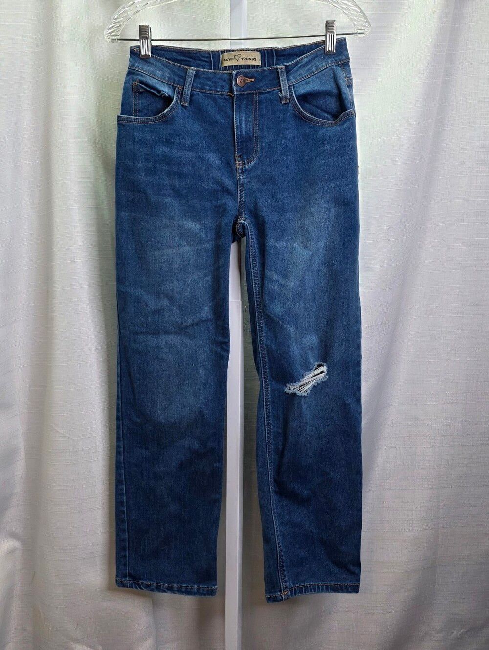 Love Trends Medium Wash Straight Leg Relaxed Fit Jeans Size 3